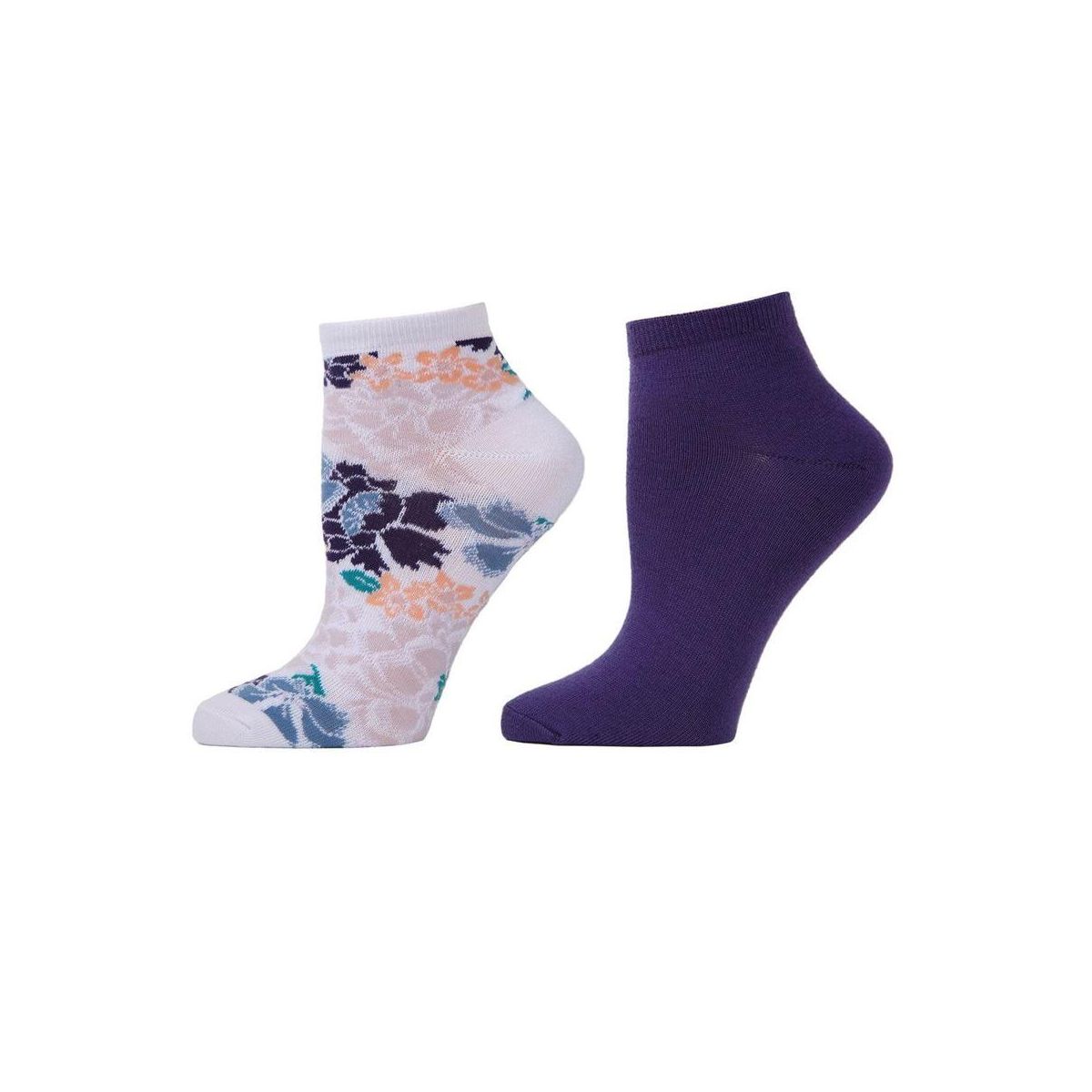 Natori Grand Florals Shorties Socks 2-Pack 9-11