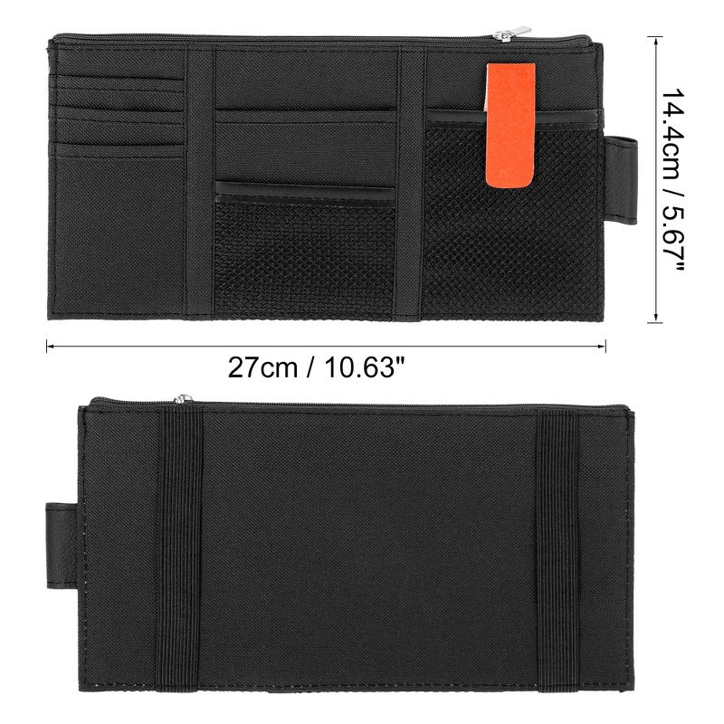 Unique Bargains Car Sun Visor Organizer Storage Pocket Pouch Bag for Pen CD Card 10.63"x5.67", 2 of 8