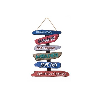 Beachcombers Northeast Beach Sign Mini Wall Hanging 9.75 x 0.63 x 12.4 Inches.