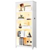 Fredees 5-Tier 70-Inch Modern Farmhouse Wood Arch Bookcase with Motion-Sensor LED Lights – Suitable for Living Room, Bedroom, Office, or Library. - 3 of 4