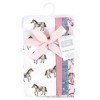 Hudson Baby Girls Cotton Flannel Burp Cloths 4-Pack, Cowgirl, One Size - 2 of 4