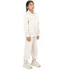EVERYDAY KIDS Girls Off-White Zip-Up Hoodie – Soft Fleece Jacket with Hood – All-Season Kids Sweatshirt for School, Play, or Layering - 4 of 4