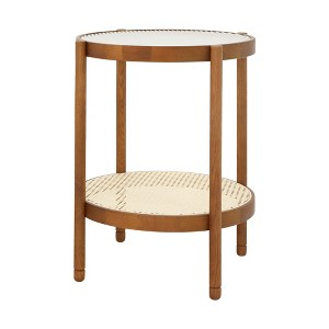 SEVOBAL Coffee Tables Modern Farmhouse Nesting Table Set Round Wooden Design for Living Room or Bedroom, Brown, 23"*23"*6" - 1 of 4