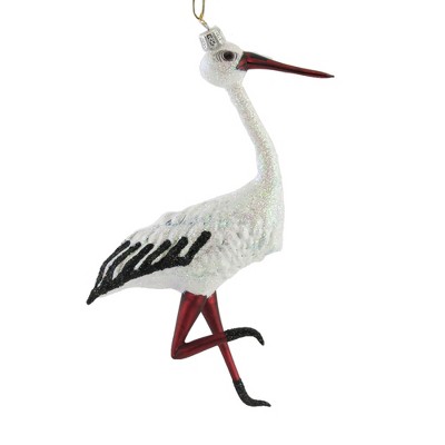 Holiday Ornament 7.75" Large Stork Bird Long Beak  -  Tree Ornaments