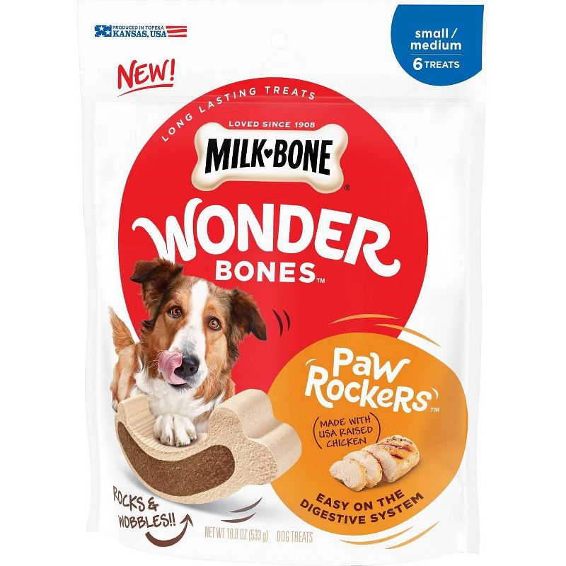 Milk-Bone Paw Rockers Small/Medium  Chicken Dog Treats - 6ct/18.8oz, 1 of 5