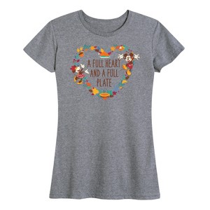 Women's - Disney - A Full Heart And A Full Plate Short Sleeve Graphic T-Shirt - 1 of 4