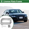Unique Bargains Stainless Steel Car License Bracket with Screws Caps 2 Square Hole Narrow Frame - 2 of 4