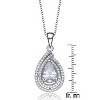 Guili Sterling Silver Rhodium Plated Pear-Shaped Cubic Zirconia Pendant with a Chic and Elegant Design, Perfect for Formal and Casual Looks - 2 of 3