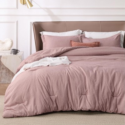 Bedsure | 2/3 Pcs Comforter Set Solid Cationic Dyeing Soft & Cozy Bedding Set