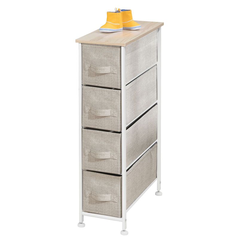 mDesign Narrow Dresser Storage Tower Stand with 4 Fabric Drawers,, 1 of 11