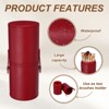 Unique Bargains PU Leather Dustproof Pencil Toothbrush Cosmetic Brush Holder - 3 of 4