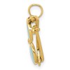 Black Bow Jewelry 14k Yellow Gold 3D Aqua Enameled Moveable Sunglasses Pendant - 2 of 4