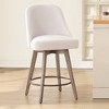 Bekrvio 26" Counter Height Swivel Bar Stools Set of 1/2/3/4–Mid-Century Barstools with Backs, Linen Upholstered & Wood Legs, for Kitchen Island - 2 of 4
