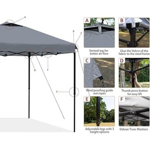 Anybear 10x10FT Dark Gray Pop Up Canopy Tent with Adjustable Legs - 1 of 4