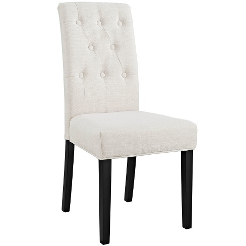 Beige dining chairs online black legs