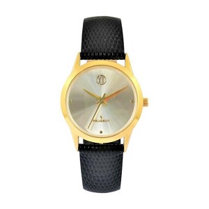 Peugeot Women 30mm Champagne Wafer Slim Designer  Status Watch Black Dial - 1 of 4