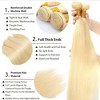 Jessie's Wig 12-28 Inch Blonde Human Hair Bundles Straight 95g For Thin Hair Straight #613 Bleach Blonde 1Pcs/Pack - 2 of 4
