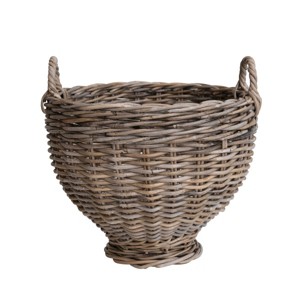 Storied Home Round Woven Rattan Footed Basket Storage, Natural - 1 of 1