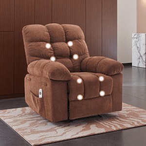 GustoWave Oversized Recliner Chair for Adult w/Massage and Heat, Overstuffed Breathable Fabric Reclining Sofa for Living Room - 1 of 4