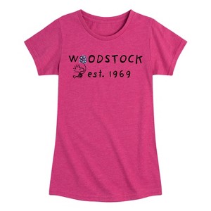 Girls' - Peanuts - Woodstock 1969 Fitted Short Sleeve Graphic T-Shirt - 1 of 4