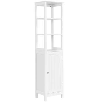 Yaheetech Wooden Tall Bathroom Floor Cabinet with 3 Tier Shelves