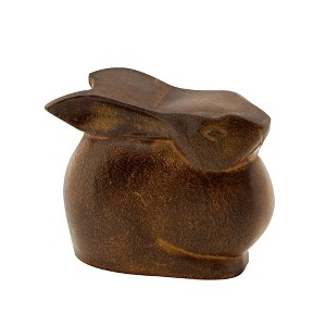 3.75" Tall Cast Aluminum Small Moon Bunny Indoor Outdoor Statue Antique Bronze Finish - Achla Designs: Garden Decor, Unique Animal Sculpture - 1 of 3