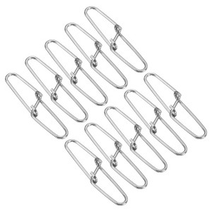Unique Bargains Stainless Steel Quick Lock Design Fishing Swivels and Snaps 100 Pcs - 1 of 4