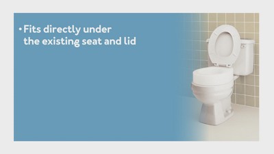 White Molded Plastic Elongated Raised Toilet Seat Elevator