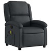 vidaXL Massage Recliner Chair with 6-Point Vibration Massage, Adjustable, Black Real Leather - 4 of 4