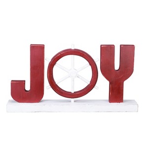 Beachcombers Joy Word Figure-Red Coastal Beach House Decor Decoration - 1 of 2