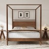 Canopy Bed Frame, Solid Wood Platform Bed with Four Poster Design, Slide Rails for Curtains, No Box Spring Needed-Baofuwish - 2 of 4