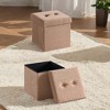 SONGMICS HOME Small Folding Storage Ottoman, Foot Rest Stool, 15 x 15 x 15 Inches, Ottoman with Storage, Load up to 660 lb - 3 of 4
