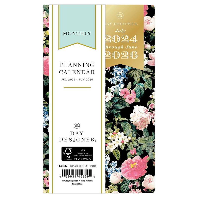 Day Designer 2024-25 Monthly Planner 6.125&#34;x3.625&#34; Stapled Les Fleurs, 3 of 12