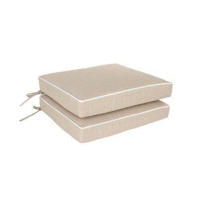 Home Fashions International 2pc 18"x19" O'Linen Deluxe Outdoor Seat Cushion Set