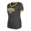 MLB Pittsburgh Pirates Women's Heather Bi-Blend Ringer T-Shirt - 3 of 4