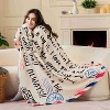 Mom Super  Mom Blanket for Women Wife Grandma Mothers Day Soft Flannel Christmas Birthday Throw Blanket Gifts from Daughter Son 60" x 80" Ivory White - 3 of 4