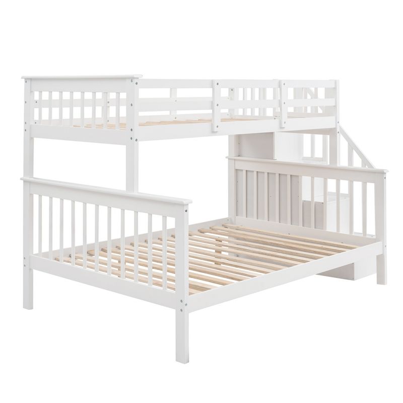 Twin-Over-Full Bunk Bed with Storage Stairs and Guard Rail - ModernLuxe, 4 of 11