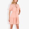 Anna-Kaci Women's Ruffle Sleeve Tiered Dress With Button And Tassel Detail for Casual Looks - 2 of 4