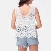 Anna-Kaci Women's Crochet Sleeveless Tank Top with Floral Open Knit Pattern and Scalloped Hem Detail - 4 of 4