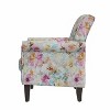 Handy Living Janet Traditional Rolled Arm Accent Chair with Pewter Nailheads Floral Pattern Pink - 4 of 4