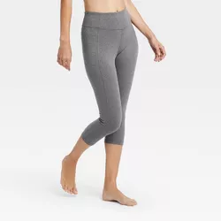 Women's Simplicity Mid-Rise Capri Leggings 20" - All in Motion™ Charcoal Gray M