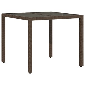 vidaXL Brown Garden Table Poly Rattan 35.4 x 35.4 in Decorative Inlays - 1 of 1