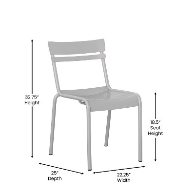 Sleek Silver Steel Stackable Modern Indoor-Outdoor Chair