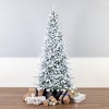 National Tree Company Pre-lit Feel Real Slim Snowy Comet Artificial Christmas Tree with White LED Lights - 3 of 3
