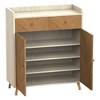 ORRD 4-Tier Wooden Shoe Cabinet with 2 Drawers & Adjustable Shelves, Herringbone Freestanding Entryway Organizer - 4 of 4