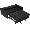 Moncamel Modern Velvet Sofa 3-in-1 Convertible Sleeper Sofa with Pull-Out Bed, Backrest, Pillows & Pockets - Perfect for Small Spaces Living Room - 3 of 4