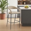 HomeRoots 26" Beige and Black Faux Leather and Iron Low Back Counter Height Bar Chair - 2 of 4