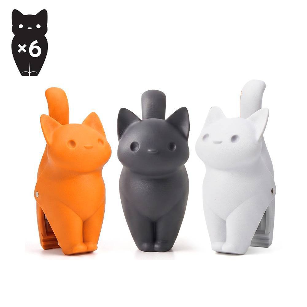 Ototo 6pk CatSnap Chip Clips Kitchen Gadgets for Halloween Gifts