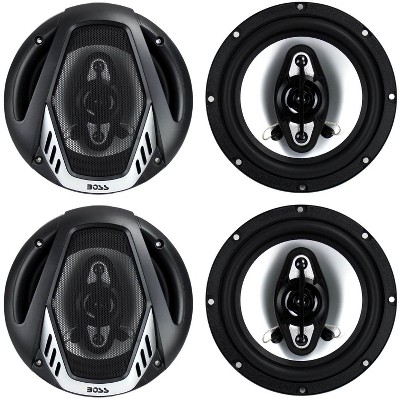 BOSS Audio Systems NX654 Onyx 6.5 Inch 400 Watt 4-Way 4 Ohm Full Range Car Audio Coaxial Stereo Speakers with Mylar Dome Tweeters, 2 Pairs