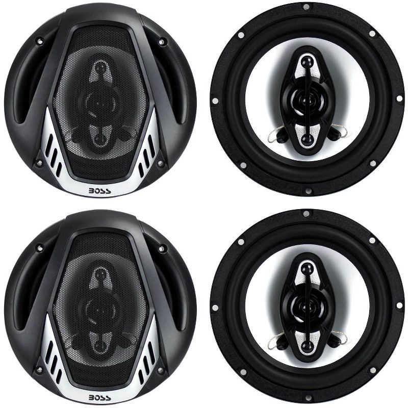 BOSS Audio Systems NX654 Onyx 6.5 Inch 400 Watt 4-Way 4 Ohm Full Range Car Audio Coaxial Stereo Speakers with Mylar Dome Tweeters, 2 Pairs, 1 of 7